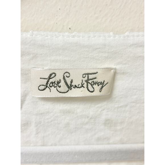 LoveShackFancy Eyelet Flutter Sleeve Ruffle Hem Mini Dress White Women's Size S - Picture 3 of 4